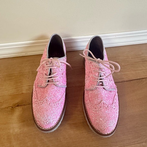 Irregular Choice Pink Sparkly Dress Shoes Size 36 - Picture 2 of 3